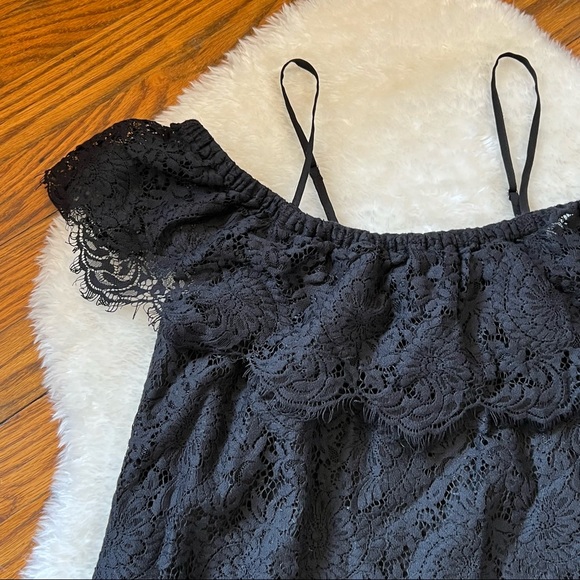 Madewell Floral Lace Off Shoulder Oversized Mini Dress Sz 0 - Picture 6 of 16